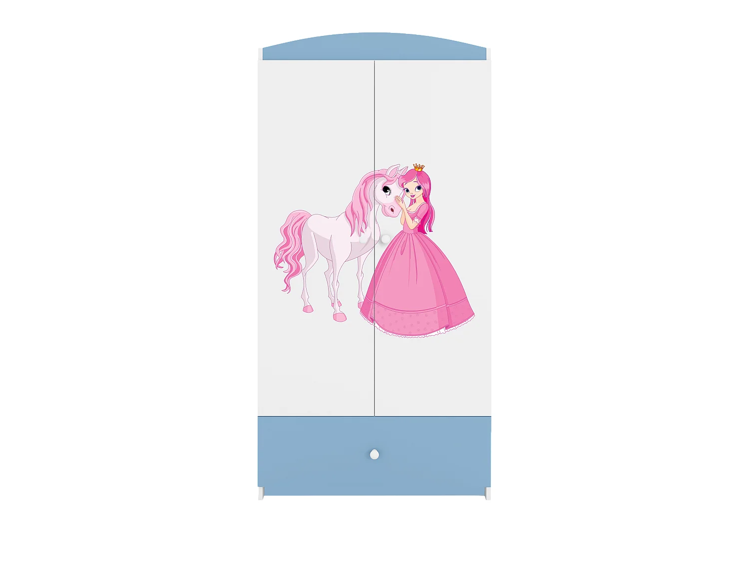 Kinderkleiderschrank Babydreams Drehtürenschrank Kleiderschrank Prinzessin I Blau