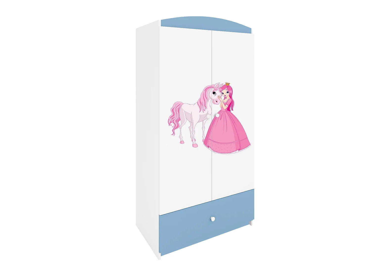 Kinderkleiderschrank Babydreams Drehtürenschrank Kleiderschrank Prinzessin I Blau