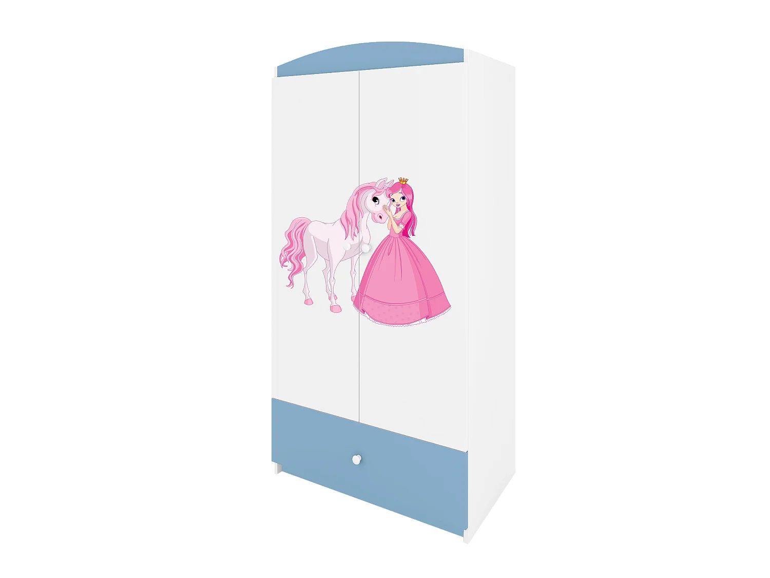 Kinderkleiderschrank Babydreams Drehtürenschrank Kleiderschrank Prinzessin I Blau