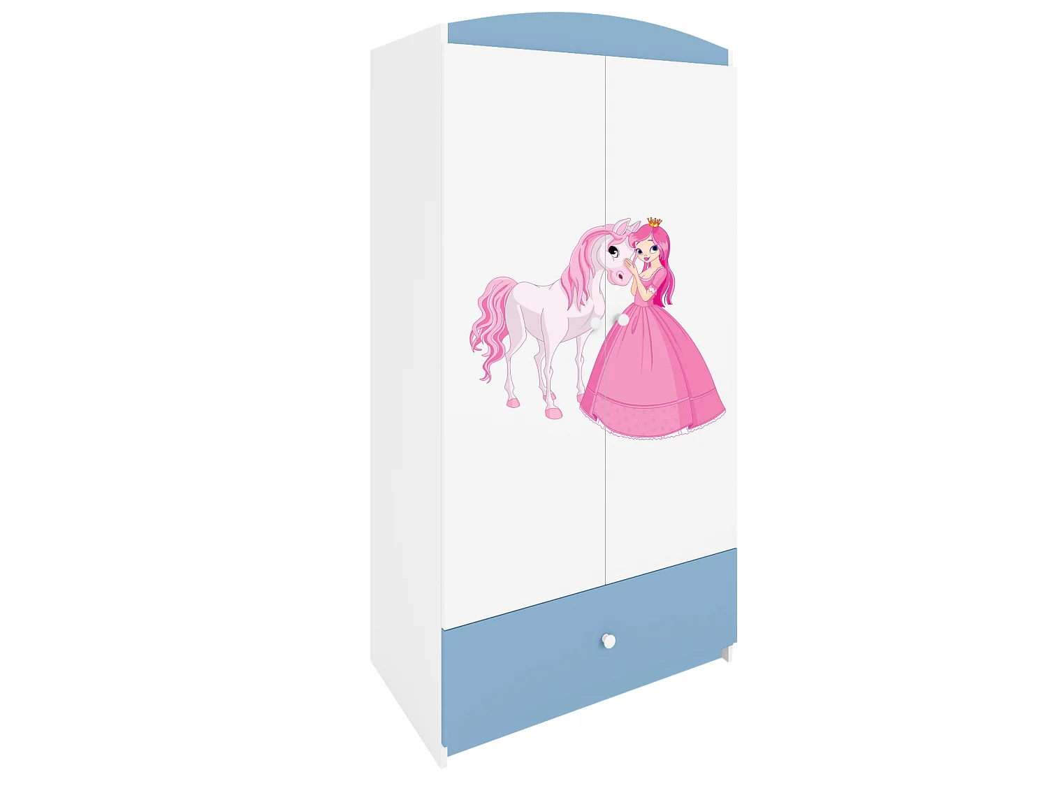 Kinderkleiderschrank Babydreams Drehtürenschrank Kleiderschrank Prinzessin I Blau