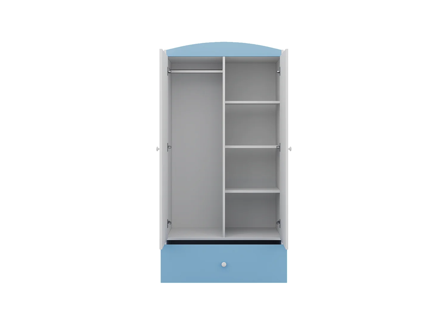 Kinderkleiderschrank Babydreams Drehtürenschrank Kleiderschrank Pferd Blau