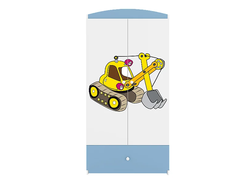 Kinderkleiderschrank Babydreams Drehtürenschrank Kleiderschrank Excavator Blau