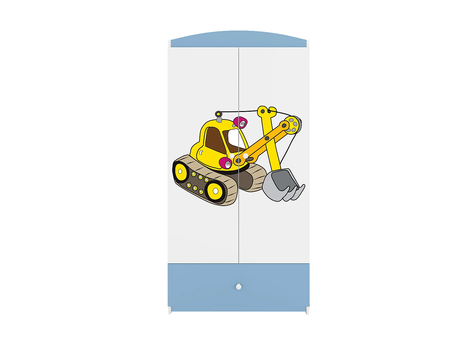 Kinderkleiderschrank Babydreams Drehtürenschrank Kleiderschrank Excavator Blau