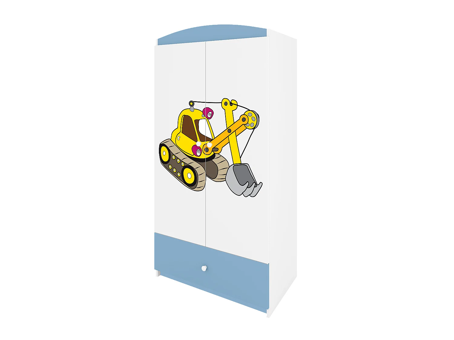 Kinderkleiderschrank Babydreams Drehtürenschrank Kleiderschrank Excavator Blau