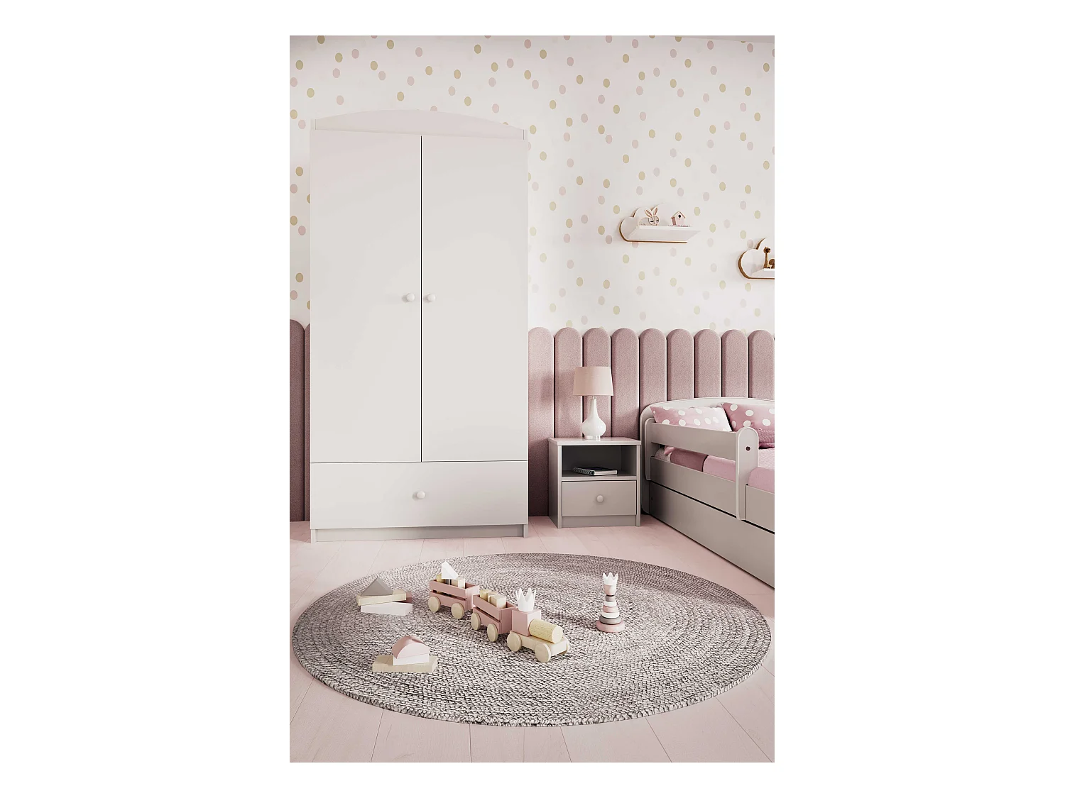 Kinderkleiderschrank Babydreams Drehtürenschrank Kleiderschrank Basic Weiß