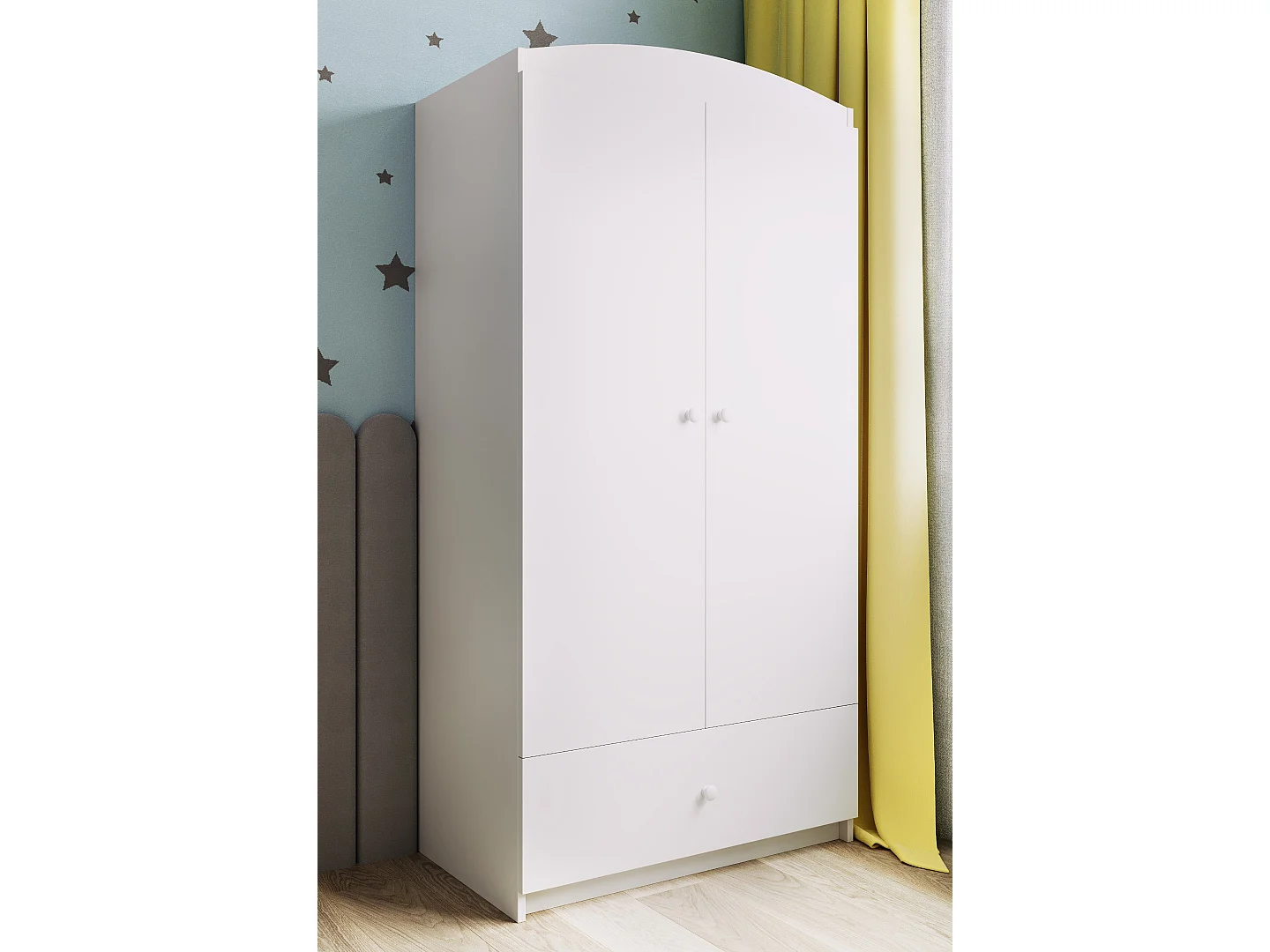 Kinderkleiderschrank Babydreams Drehtürenschrank Kleiderschrank Basic Weiß