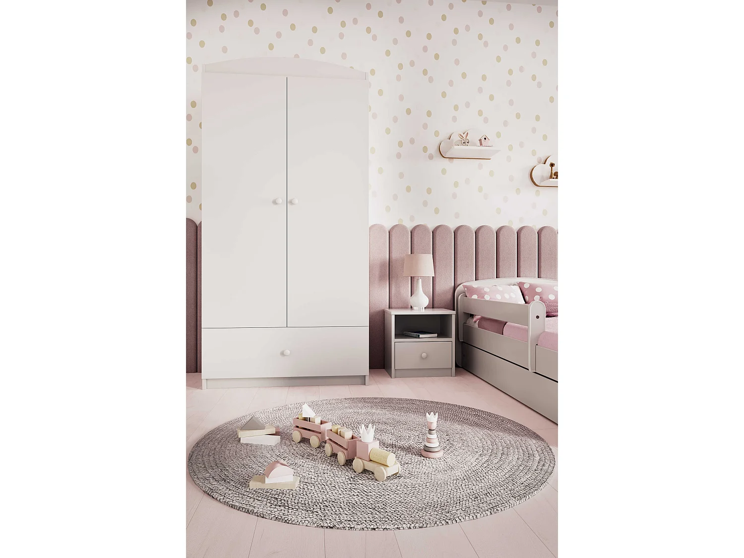 Kinderkleiderschrank Babydreams Drehtürenschrank Kleiderschrank Basic Weiß