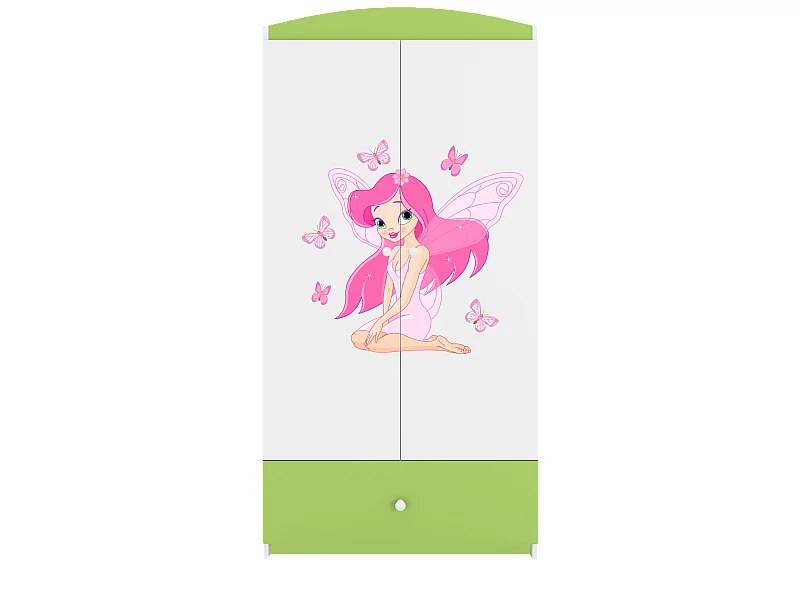 Kinderkleiderschrank Babydreams Drehtürenschrank Kleiderschrank Elfe I Grün