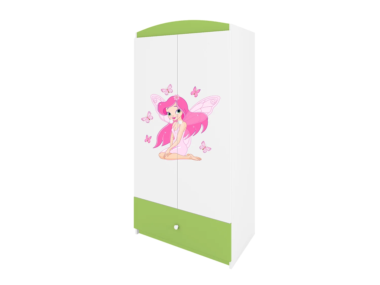 Kinderkleiderschrank Babydreams Drehtürenschrank Kleiderschrank Elfe I Grün