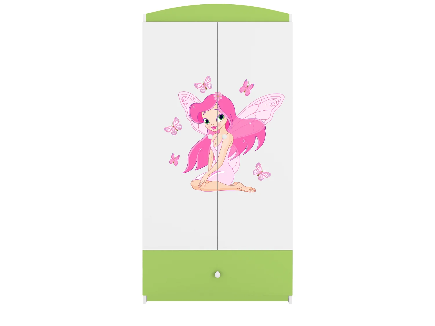 Kinderkleiderschrank Babydreams Drehtürenschrank Kleiderschrank Elfe I Grün