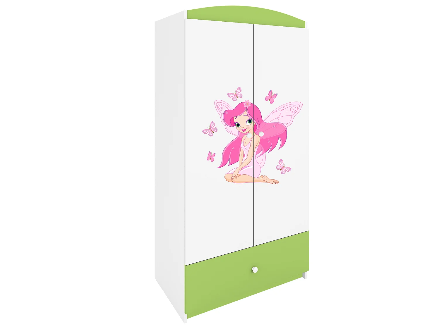 Kinderkleiderschrank Babydreams Drehtürenschrank Kleiderschrank Elfe I Grün