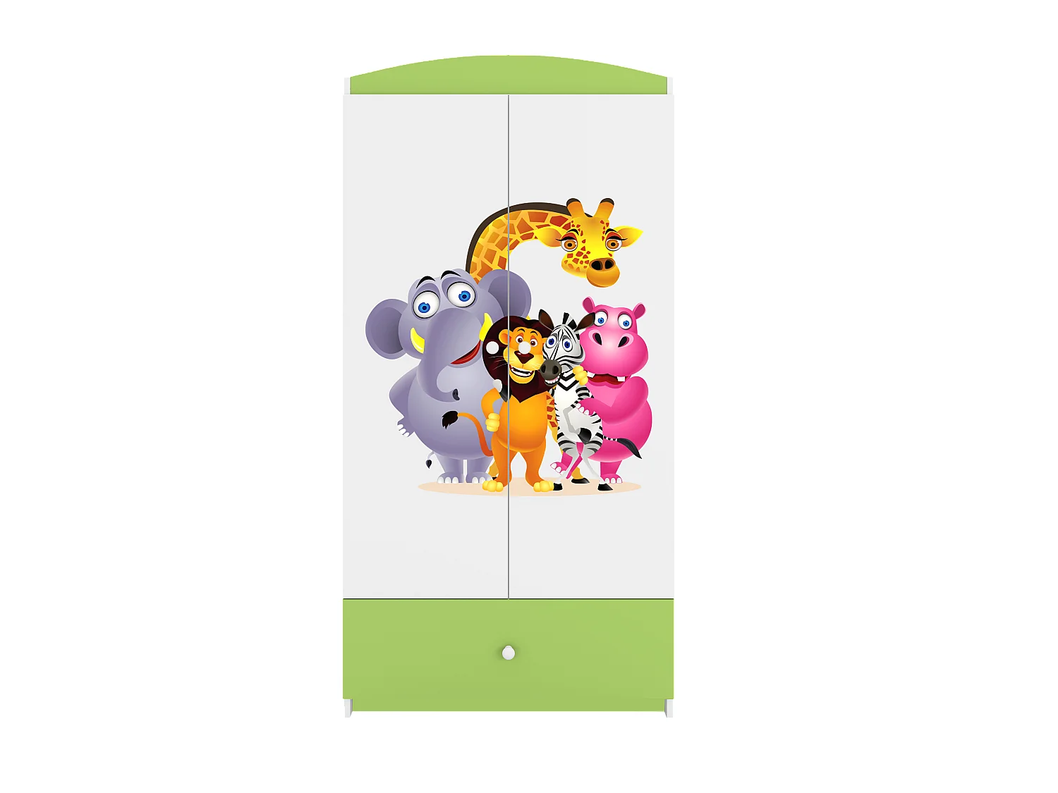 Kinderkleiderschrank Babydreams Drehtürenschrank Kleiderschrank ZOO Grün