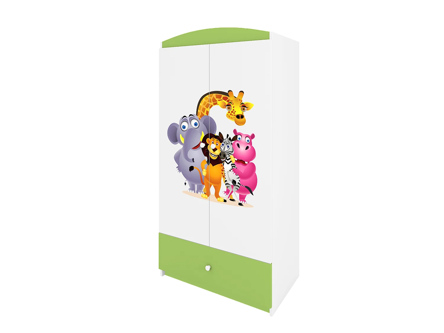 Kinderkleiderschrank Babydreams Drehtürenschrank Kleiderschrank ZOO Grün