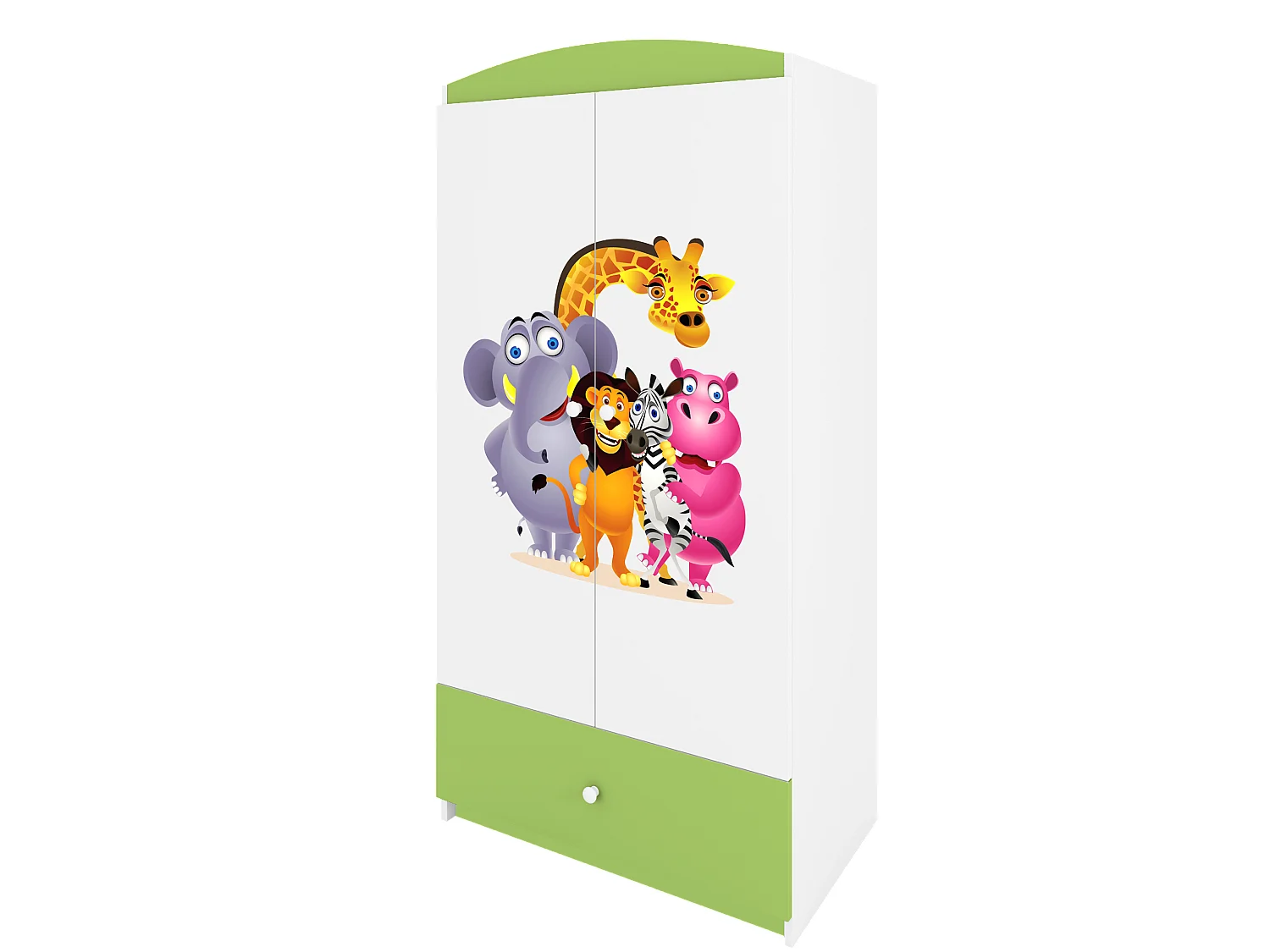 Kinderkleiderschrank Babydreams Drehtürenschrank Kleiderschrank ZOO Grün