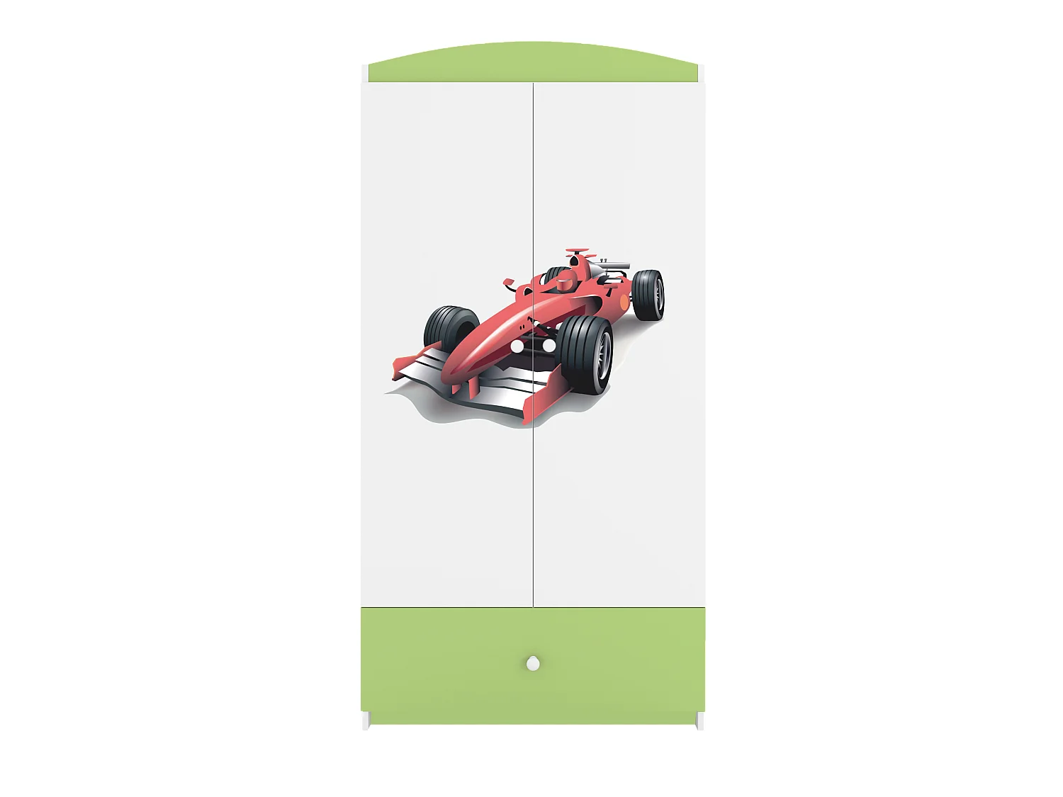Kinderkleiderschrank Babydreams Drehtürenschrank Kleiderschrank Formel 1 Grün