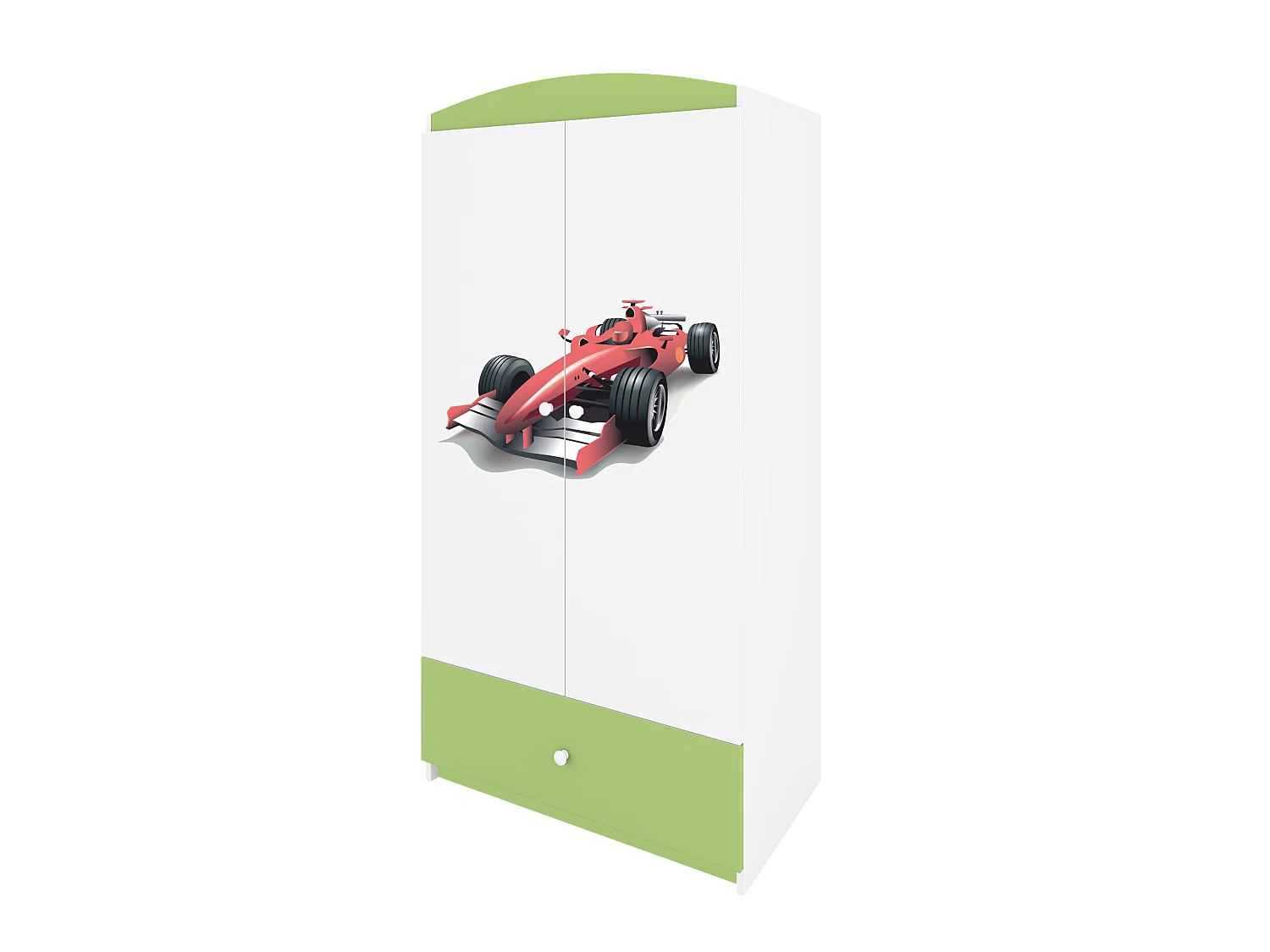 Kinderkleiderschrank Babydreams Drehtürenschrank Kleiderschrank Formel 1 Grün