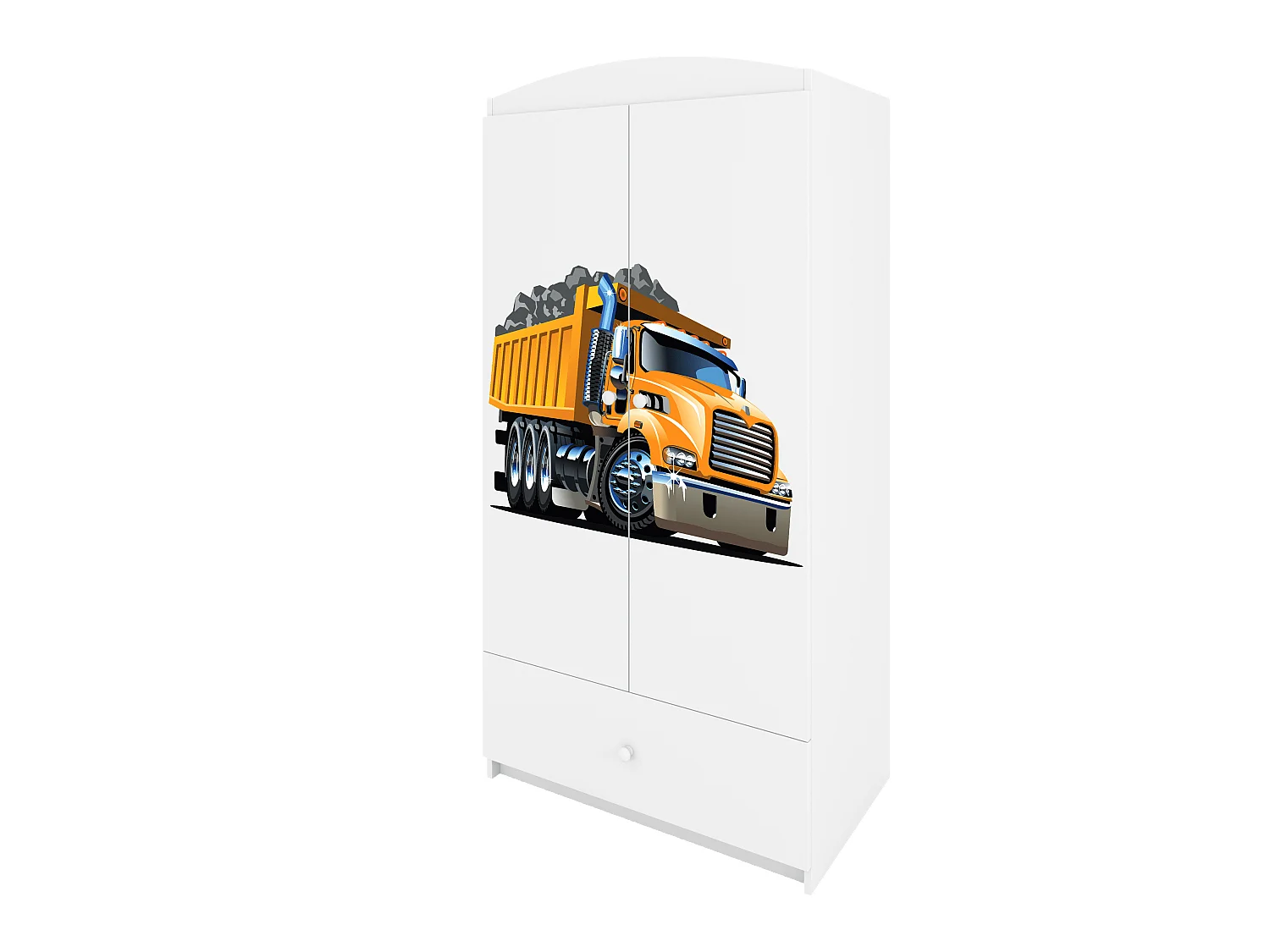 Kinderkleiderschrank Babydreams Drehtürenschrank Kleiderschrank Lastwagen Weiß