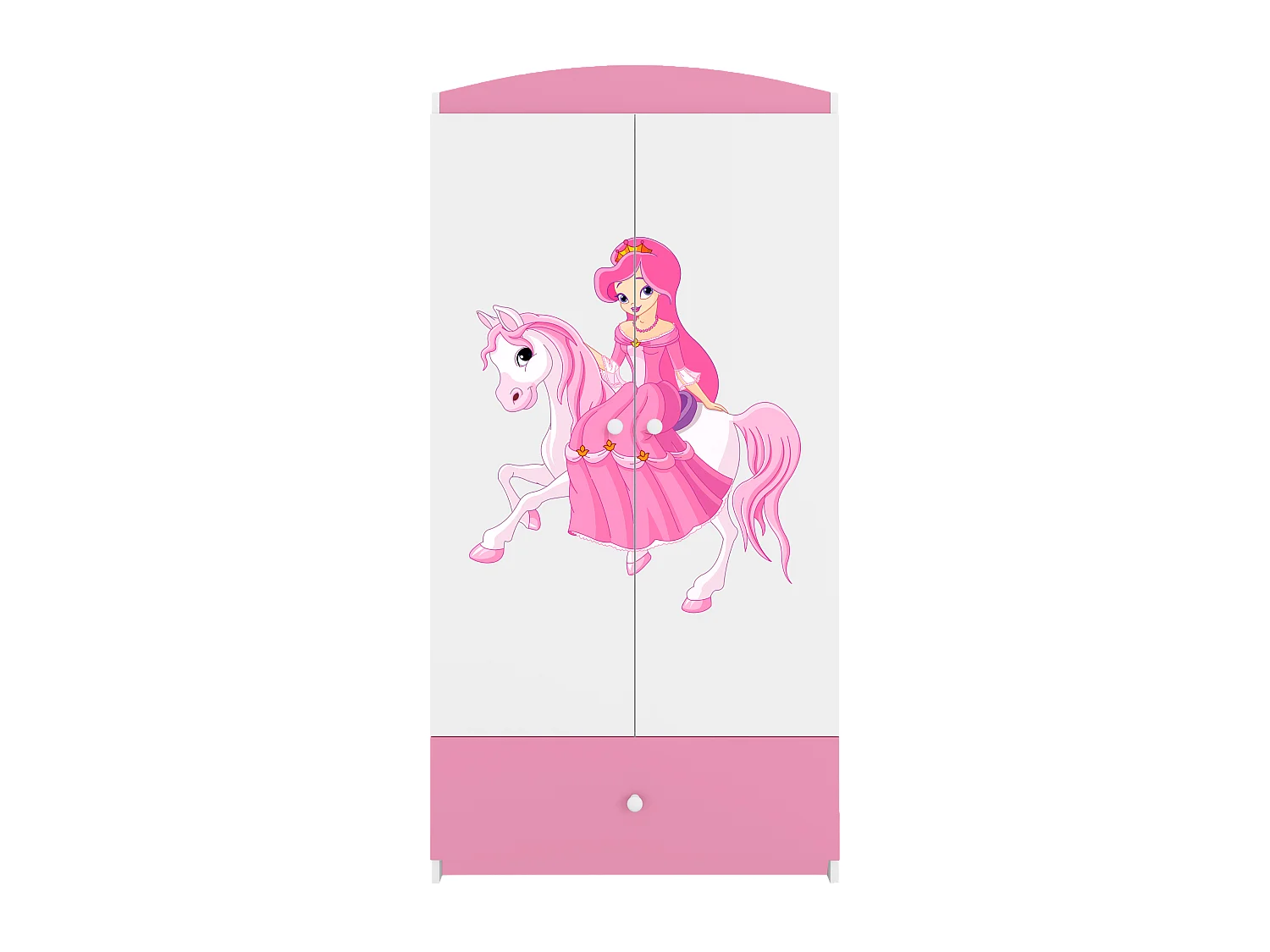 Kinderkleiderschrank Babydreams Drehtürenschrank Kleiderschrank Prinzessin II Hellrosa