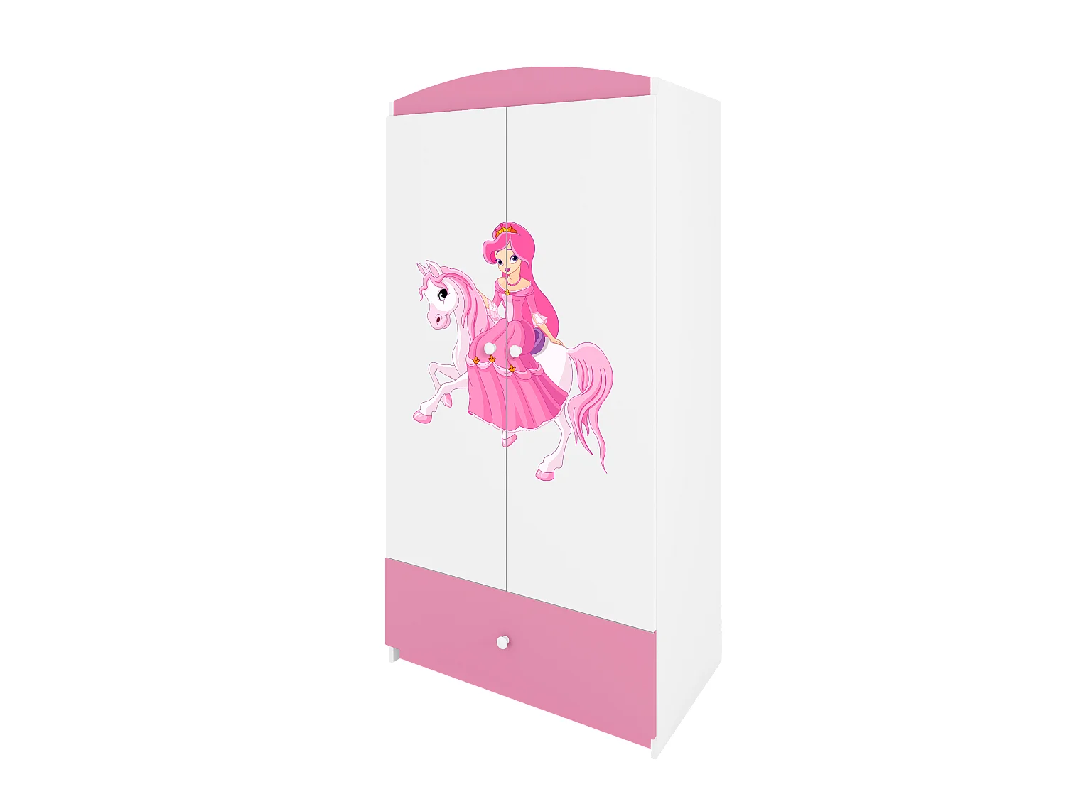 Kinderkleiderschrank Babydreams Drehtürenschrank Kleiderschrank Prinzessin II Hellrosa