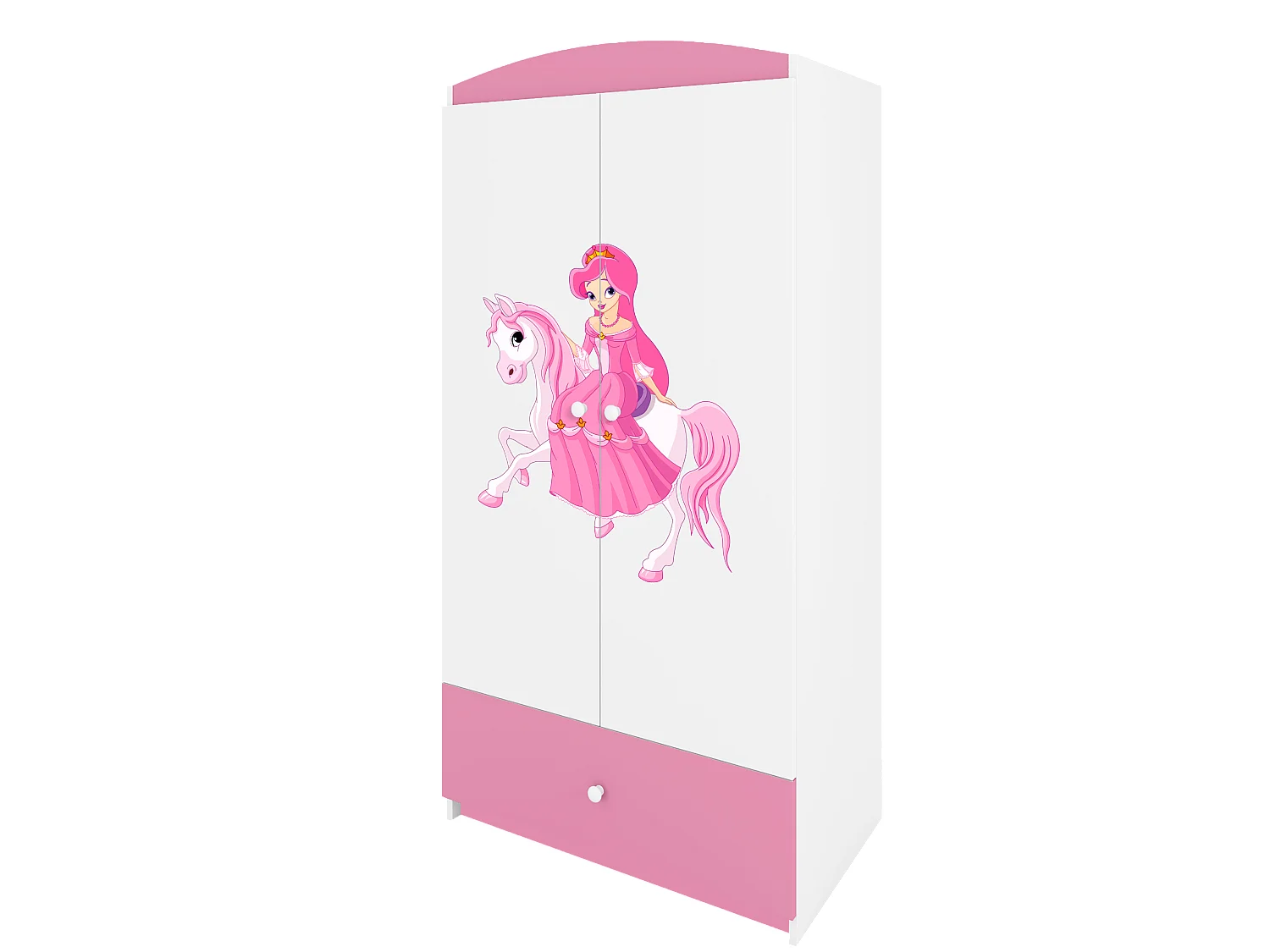 Kinderkleiderschrank Babydreams Drehtürenschrank Kleiderschrank Prinzessin II Hellrosa