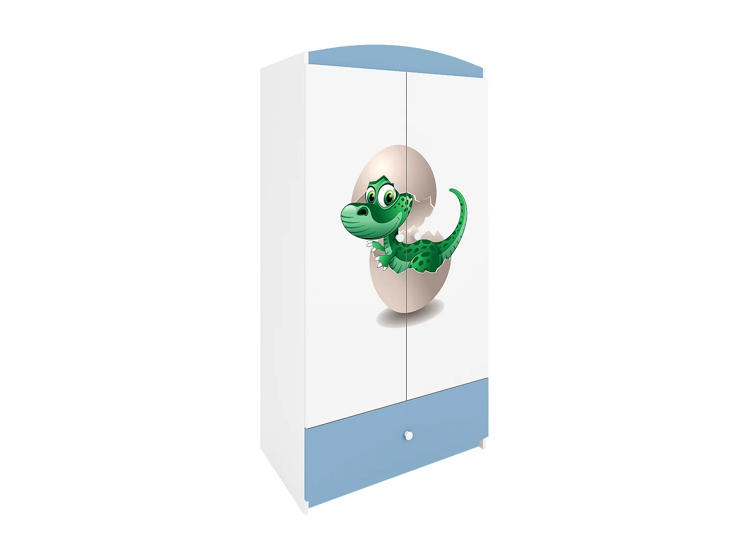 Kinderkleiderschrank Babydreams Drehtürenschrank Kleiderschrank Kleiner Dino Blau