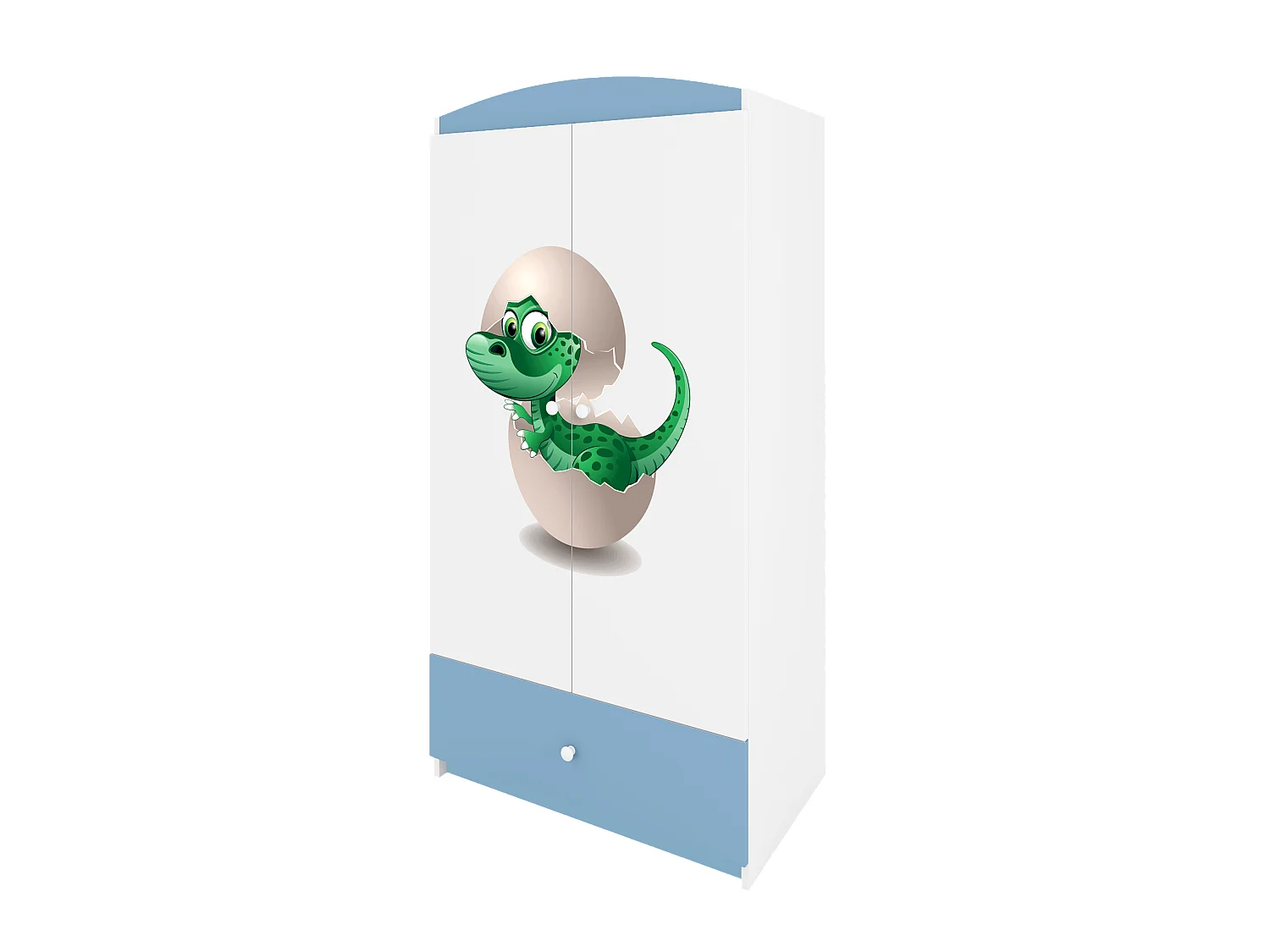 Kinderkleiderschrank Babydreams Drehtürenschrank Kleiderschrank Kleiner Dino Blau