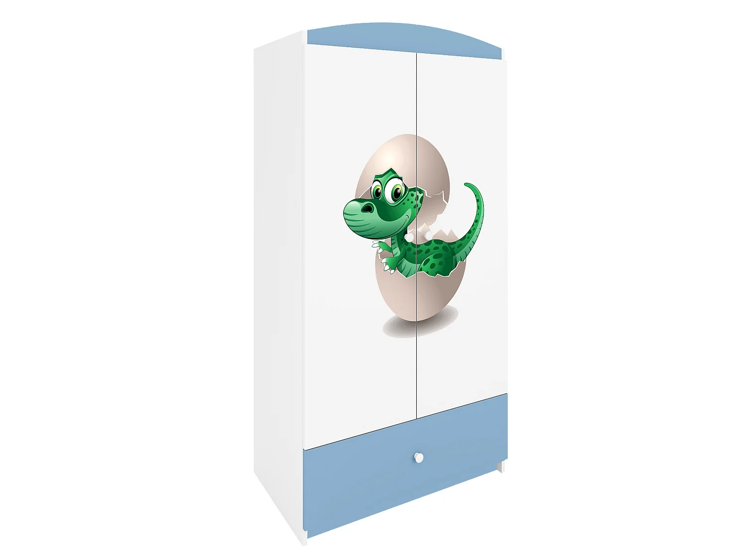 Kinderkleiderschrank Babydreams Drehtürenschrank Kleiderschrank Kleiner Dino Blau