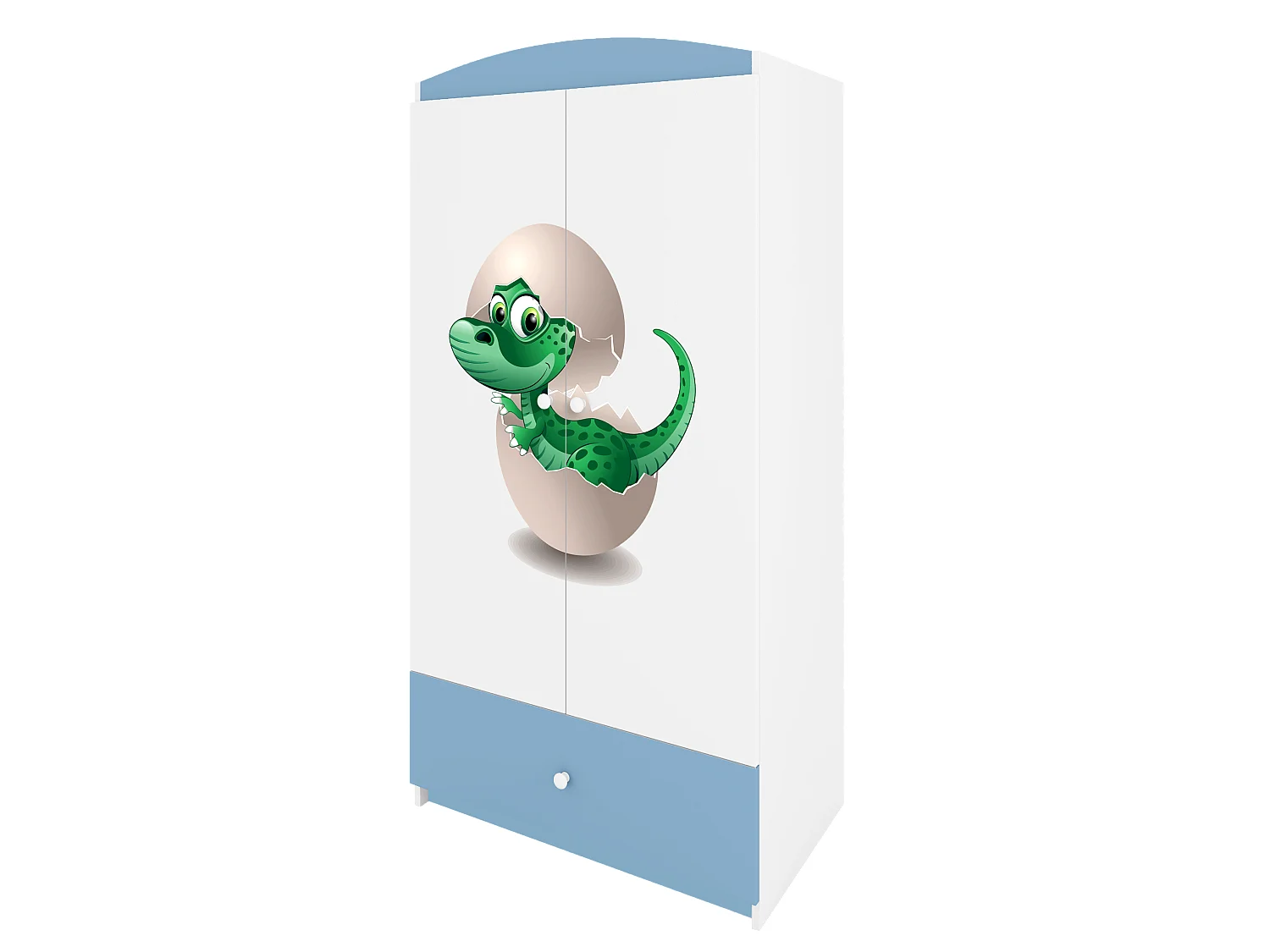 Kinderkleiderschrank Babydreams Drehtürenschrank Kleiderschrank Kleiner Dino Blau