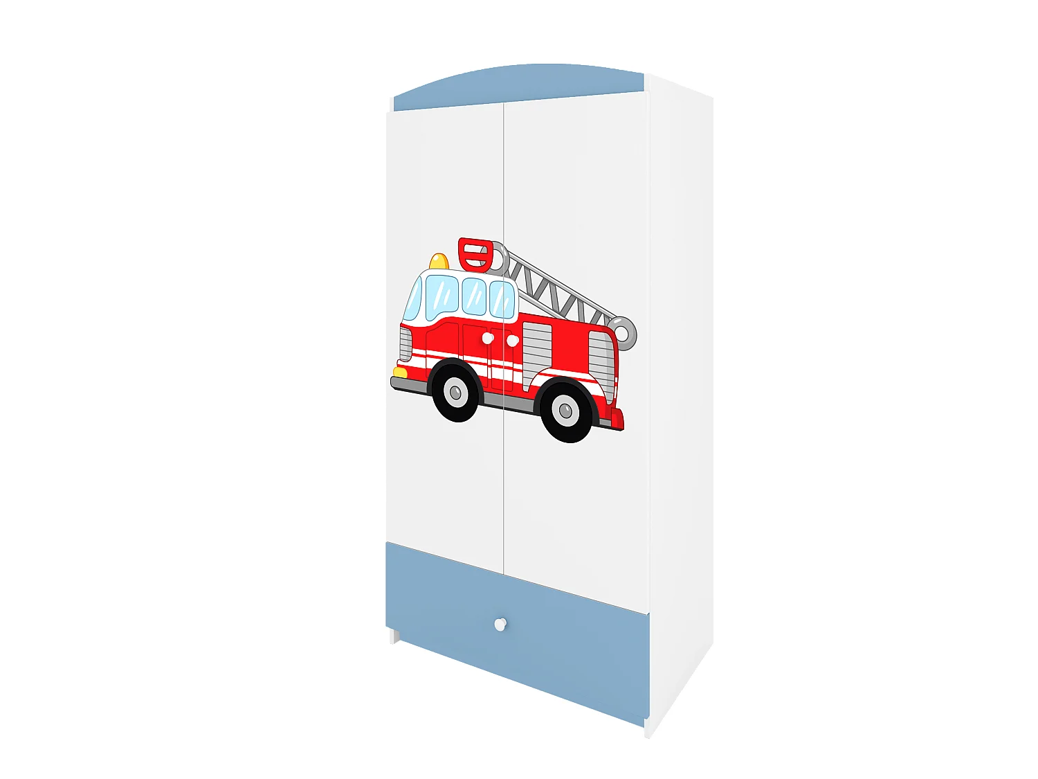 Kinderkleiderschrank Babydreams Drehtürenschrank Kleiderschrank Löschzug Blau