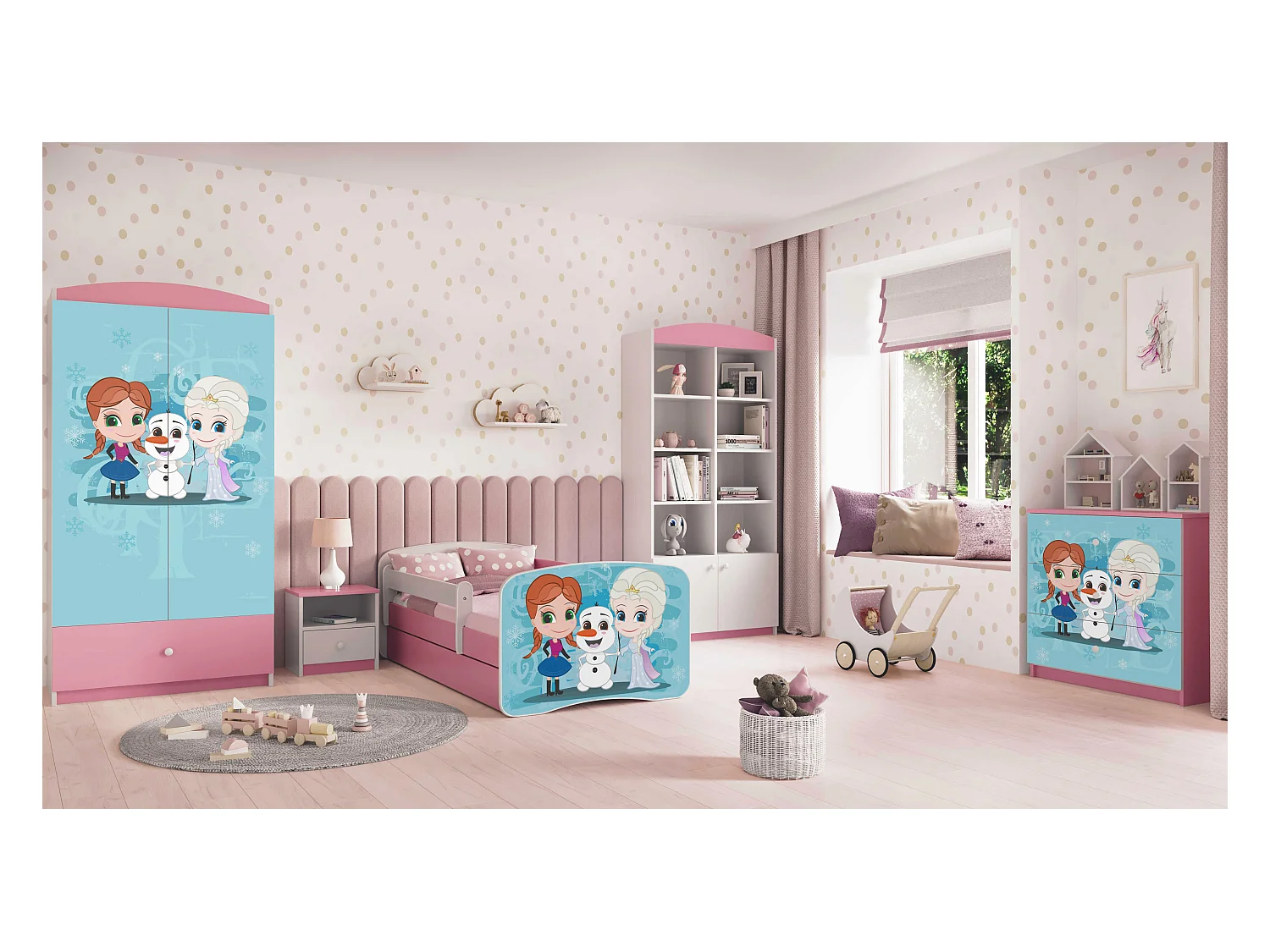 Kinderkleiderschrank Babydreams Drehtürenschrank Kleiderschrank Eisberg Hellrosa