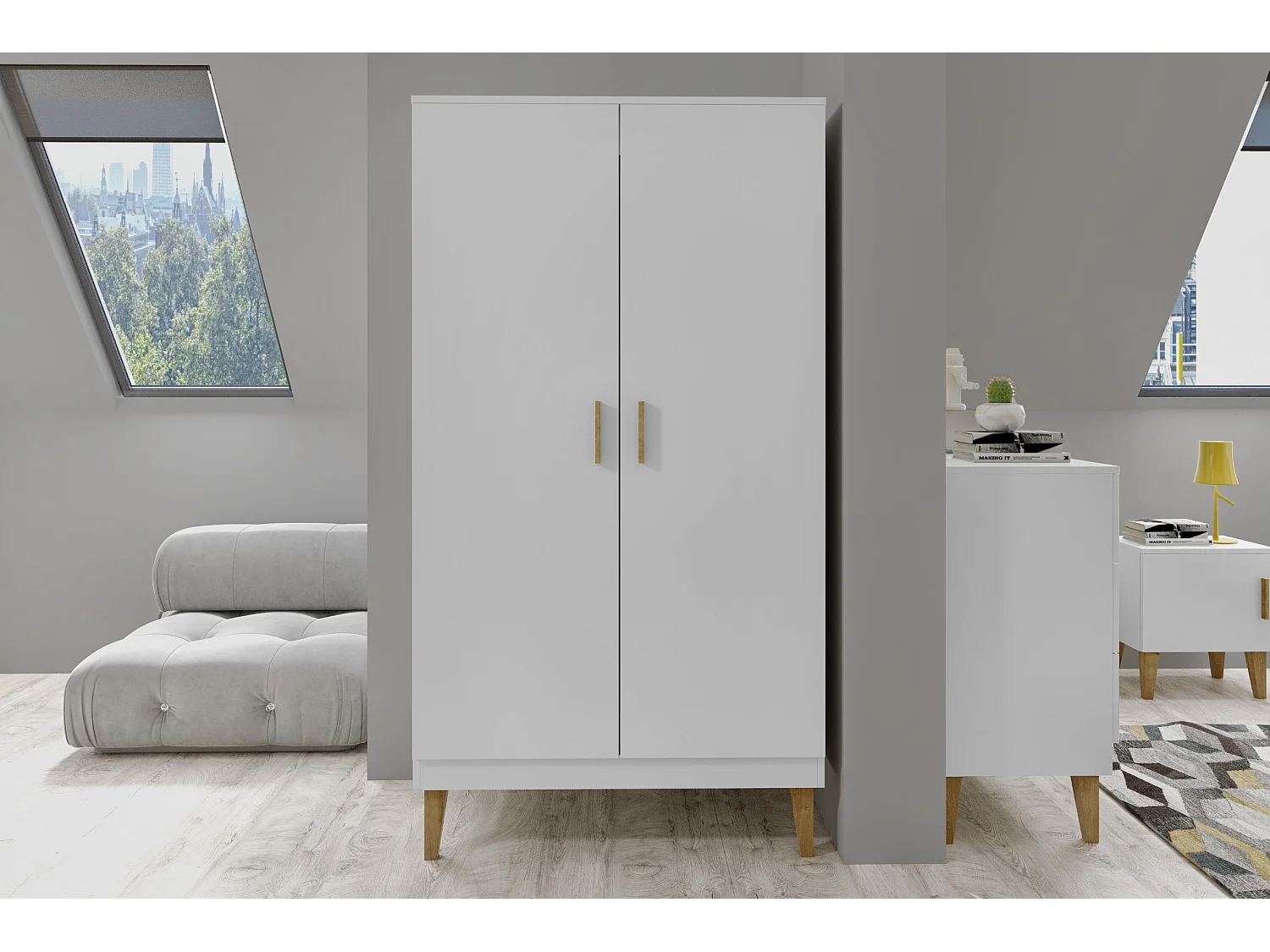 Kinderkleiderschrank KUBI Drehtürenschrank Kleiderschrank