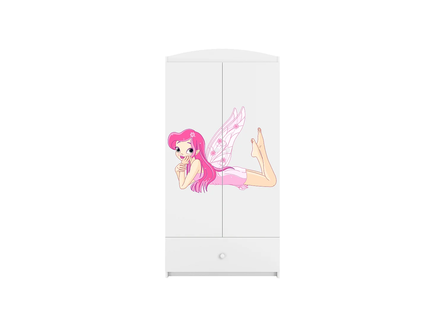 Kinderkleiderschrank Babydreams Drehtürenschrank Kleiderschrank Elfe II Weiß