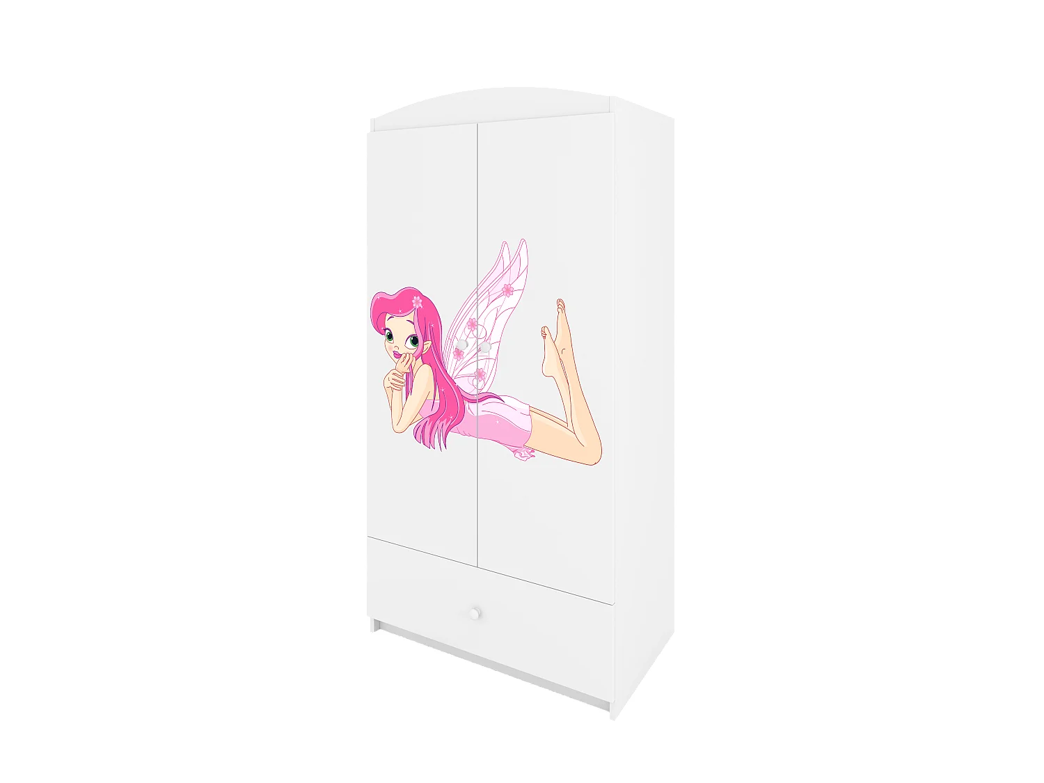 Kinderkleiderschrank Babydreams Drehtürenschrank Kleiderschrank Elfe II Weiß