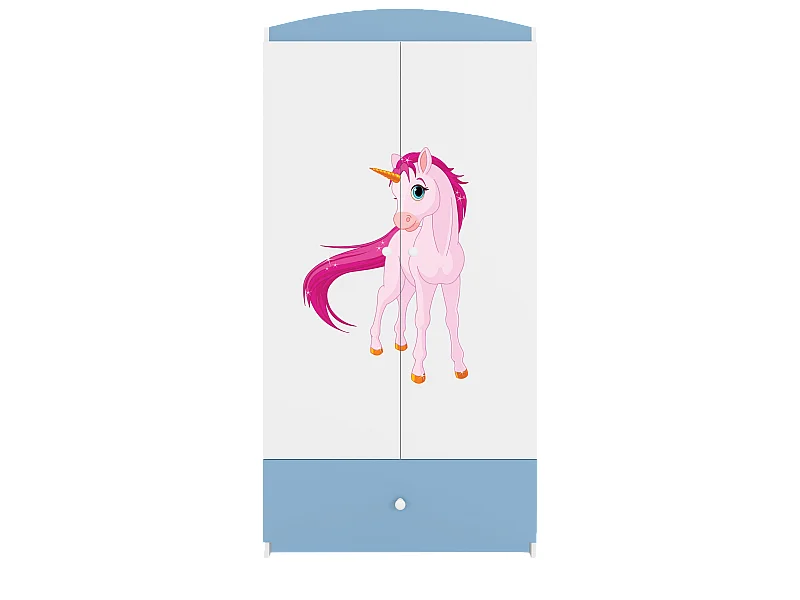 Kinderkleiderschrank Babydreams Drehtürenschrank Kleiderschrank Einhorn Blau