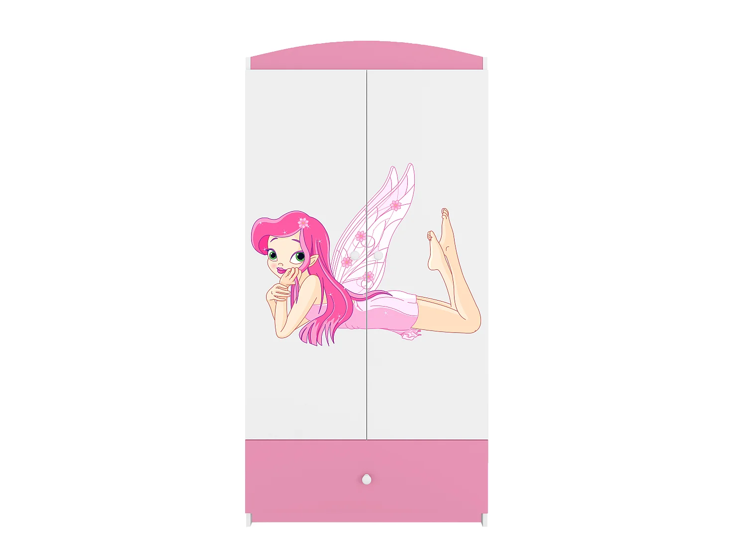 Kinderkleiderschrank Babydreams Drehtürenschrank Kleiderschrank Elfe II Hellrosa