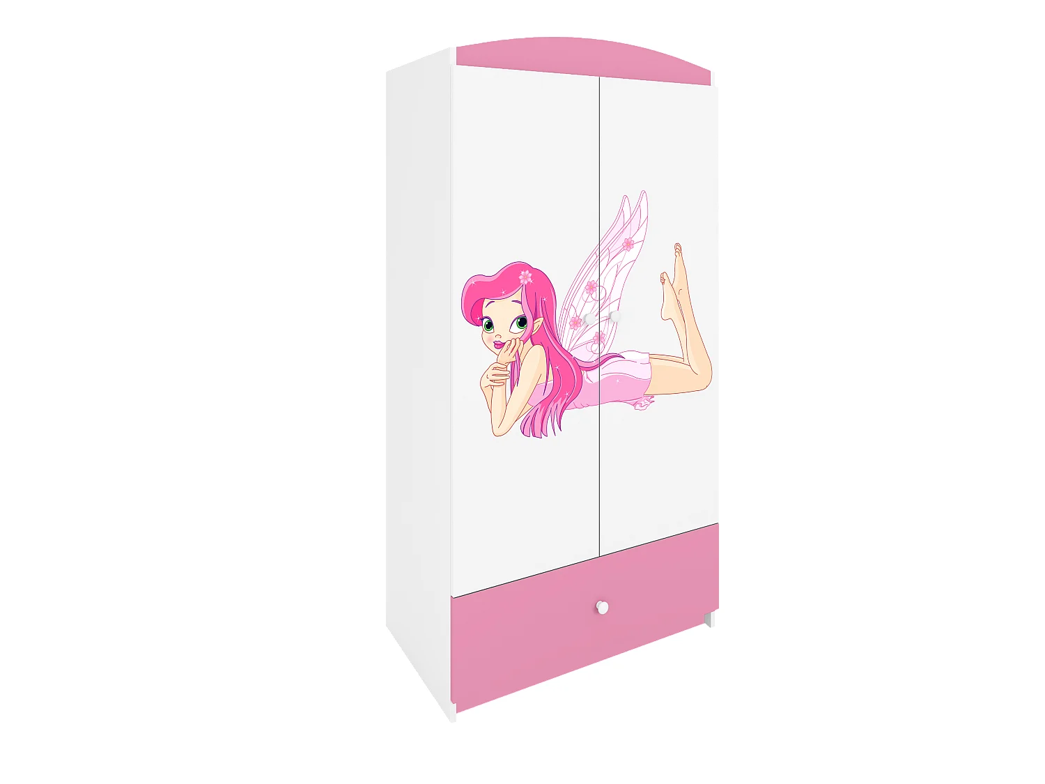 Kinderkleiderschrank Babydreams Drehtürenschrank Kleiderschrank Elfe II Hellrosa