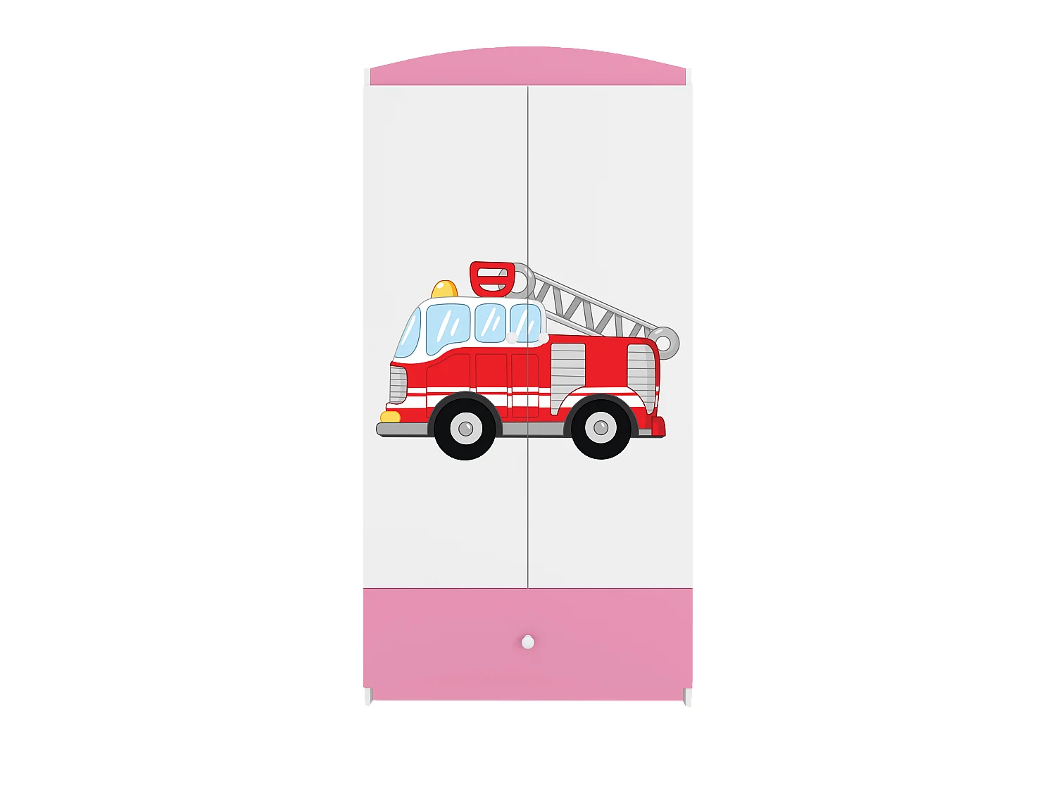 Kinderkleiderschrank Babydreams Drehtürenschrank Kleiderschrank Löschzug Hellrosa