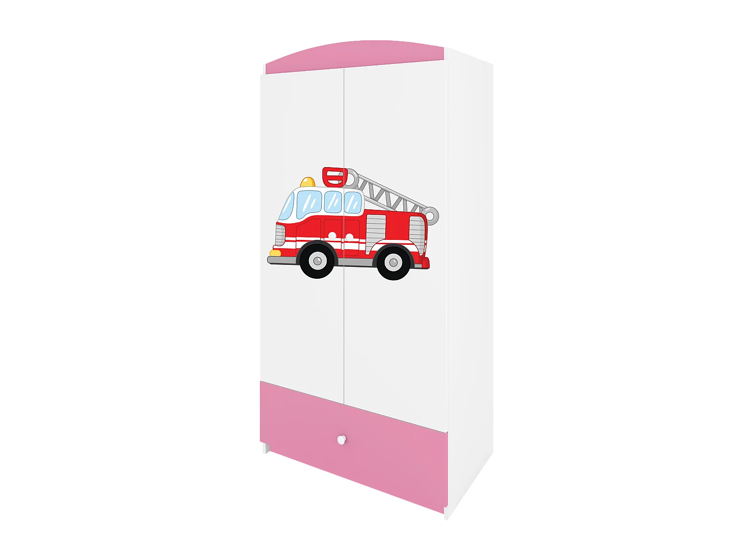 Kinderkleiderschrank Babydreams Drehtürenschrank Kleiderschrank Löschzug Hellrosa