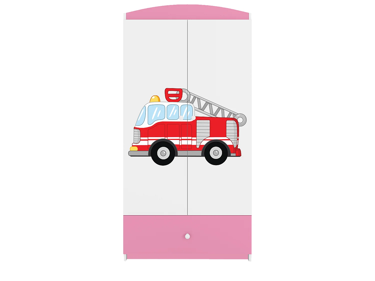 Kinderkleiderschrank Babydreams Drehtürenschrank Kleiderschrank Löschzug Hellrosa