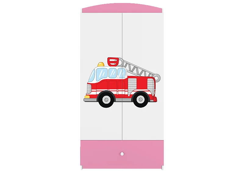 Kinderkleiderschrank Babydreams Drehtürenschrank Kleiderschrank Löschzug Hellrosa