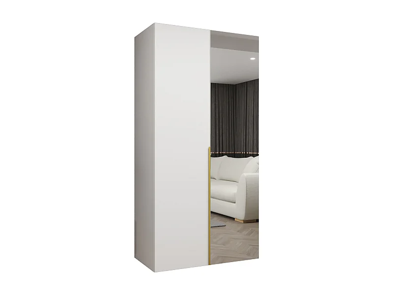 Draaideurkast Alicante 2 202/100/52 2-deurs  (wit/goud)