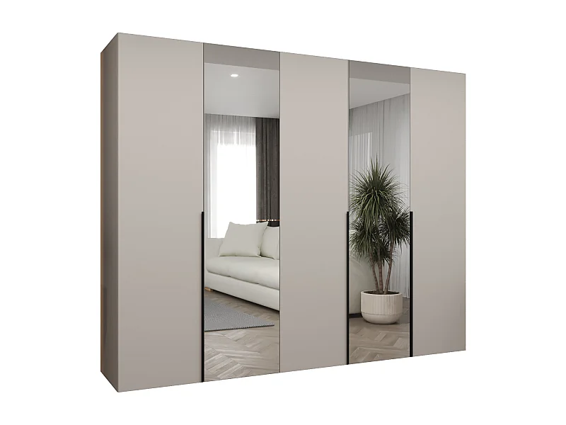 Draaideurkast Alicante 2 202/250/52 5-deurs (wit/goud)