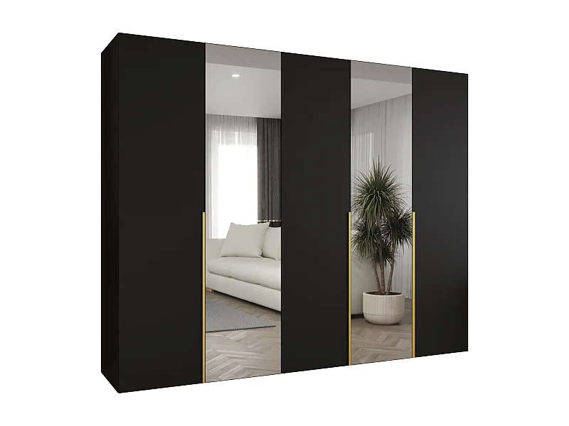 Draaideurkast Alicante 2 202/250/52 5-deurs (wit/goud)