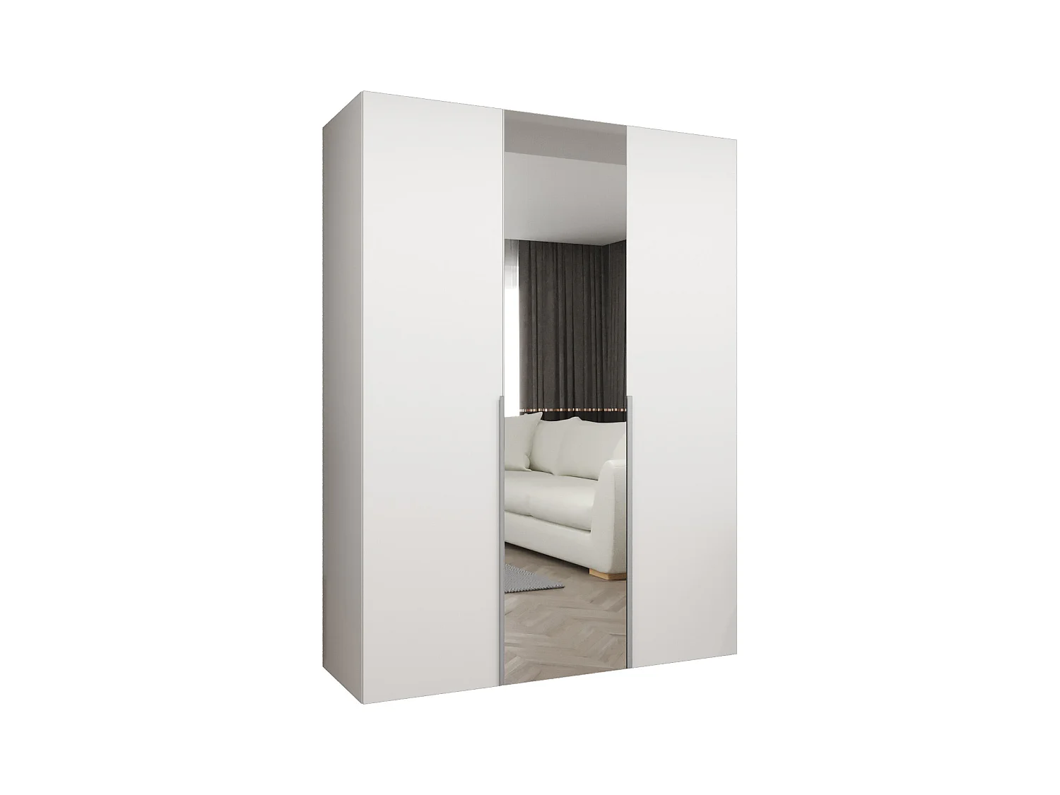 Armoire à portes battantes Alicante 2 202/150/52 3 portes (blanc/cachemire)