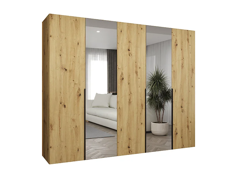 Armadio Alicante 2 con ante battenti 202/250/52 5 ante (artisan/nero)