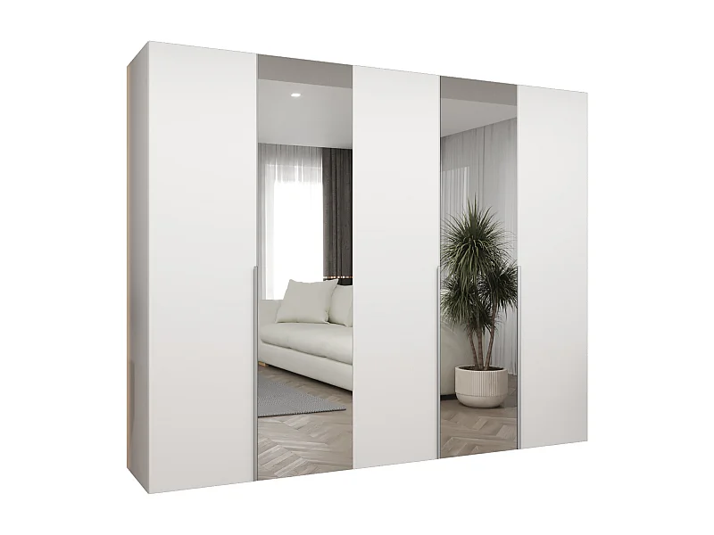 Armadio Alicante 2 con ante battenti 202/250/52 5 ante (bianco/cachemire)