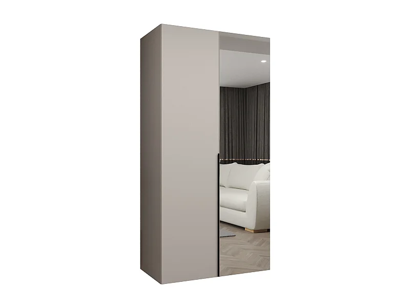 Drehtürenschrank Alicante 2 202/100/52 2-türig (Kaschmir + Griffe: Schwarz)