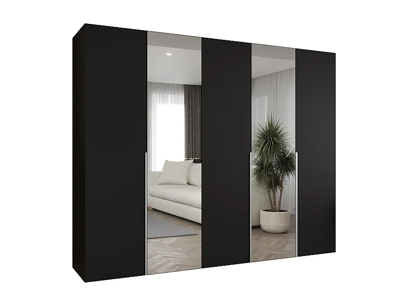 Armoire à portes battantes Alicante 2 202/250/52 5 portes (noir/cachemire)