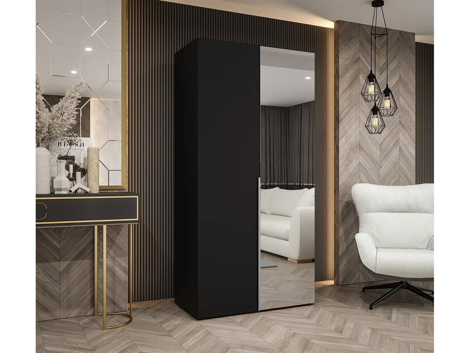 Armoire à portes battantes Alicante 2 202/100/52 2 portes (noir/cachemire)