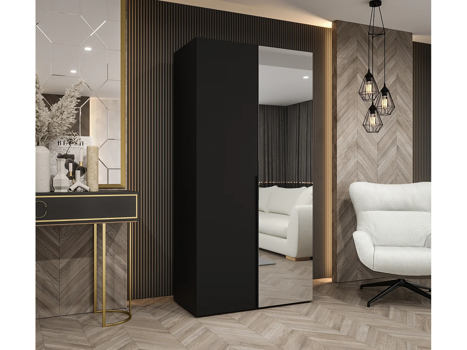 Armoire à portes battantes Alicante 2 202/100/52 2 portes (noir/noir)